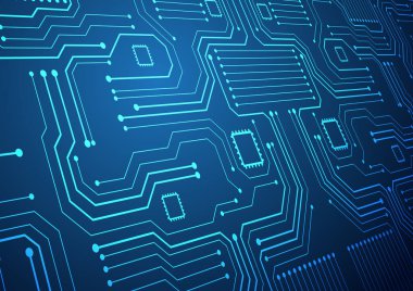 Yüksek teknolojili dijital veri bağlantı sistemi ve bilgisayar elektronik tasarımı ile devre teknolojisi arkaplanı