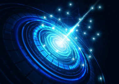 technology background with hi-tech digital data connection system and computer electronic design