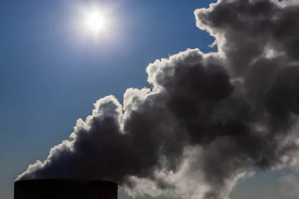 Změna Klimatu Znečištění Životního Prostředí Koncept Globálního Oteplování Kouř Nebo — Stock fotografie