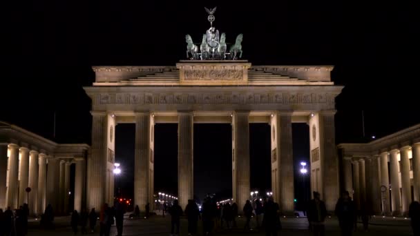 Brandenburg Gate Pariser Platz Berlijn Duitsland Februari 2018 Videoclip Van — Stockvideo