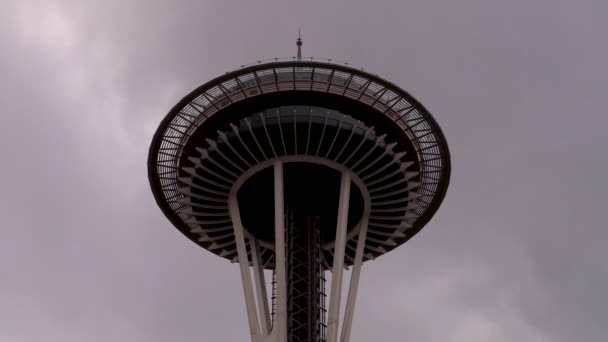 Time Lapse Space Needle Seattle Washington Usa August 2019 Time — стоковое видео