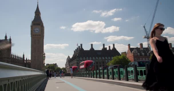 Big Ben Londres Inglaterra Reino Unido Junio 2022 Personas Turistas — Vídeo de stock