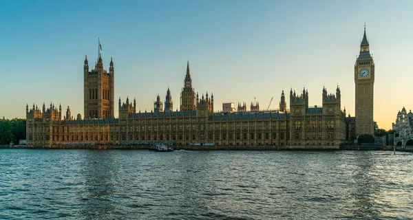 Panorama Des Chambres Parlement Big Ben Westminster Bridge Bord Tamise — Photo