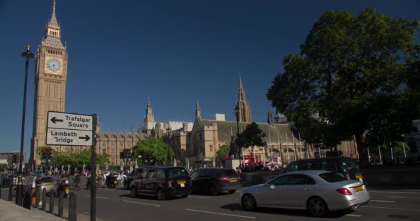 Big Ben London England Verenigd Koninkrijk Juni 2022 Verkeer Parliament — Stockvideo