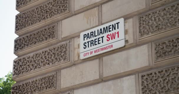 City Westminster Parliament Street Sign London England — Stockvideo