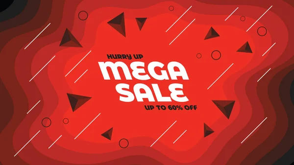 Mega Sale Promotion Banner — Stock Vector