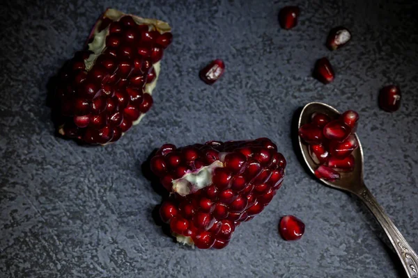 Sweet Pomegranate Table Spoon — Stock Photo, Image