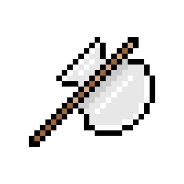 Piksel savaş baltası. Pikselleşmiş geniş bıçaklı ağır bir ortaçağ silahı.