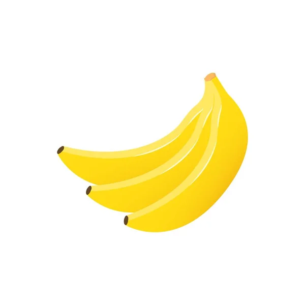 Bündel reifer goldener Bananen. Drei gelbe Früchte fertig zum Essen und Verkaufen — Stockvektor