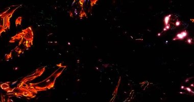 Gece şehrinin dalgalarında neon renkli ışıklar