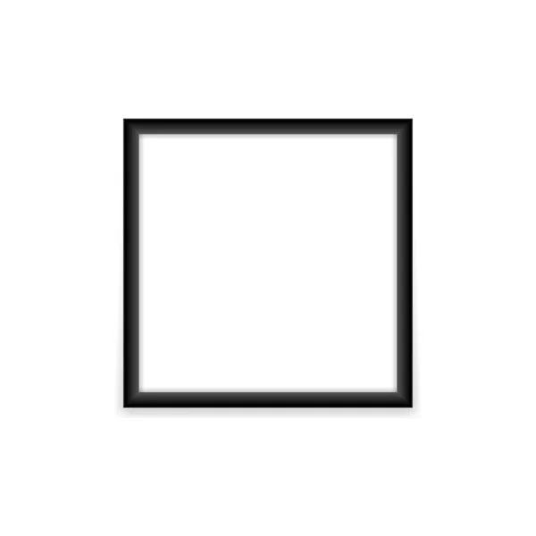 Realistic square black photo frame mockup — Stock Vector