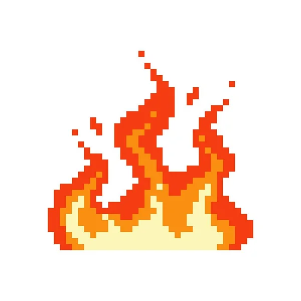 Flammes flamboyantes de feu pixel — Image vectorielle
