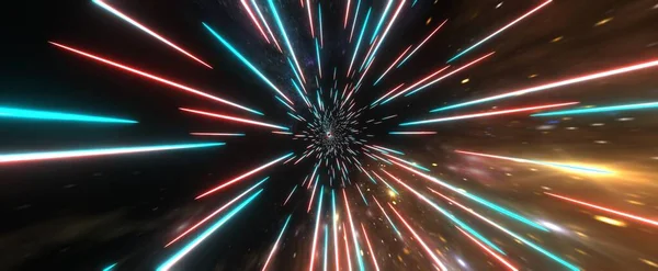 Neon uzay tüneli hiper atlama arkaplanı