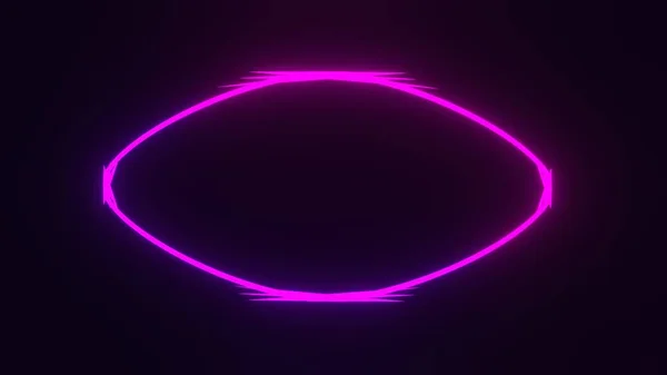Futurisztikus Ellipszoid Neon Keret Lézer Sötét Teszi Fáklya Cyberpunk Izzó — Stock Fotó