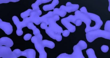 Dalgalanan düşük polyester toplar. 3D rendelenmiş mavi geometrik kabarcıklar değişen dokular yüzeye saçılırlar. Rastgele şekil değiştiren dijital tasarım ögesi