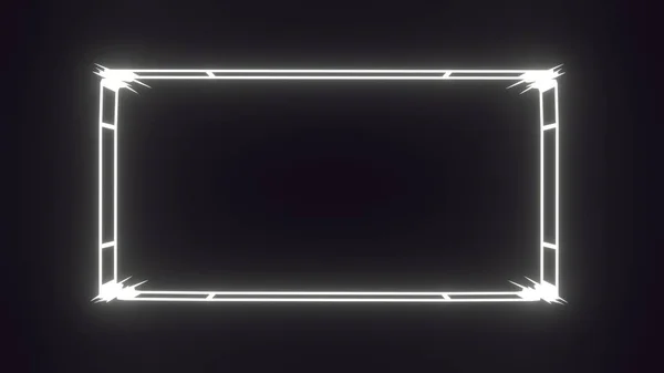 Enerji ışınları şablonlu beyaz siber çerçeve — Stok fotoğraf