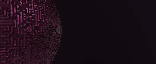Techno crystal sphere dark background — Fotografia de Stock