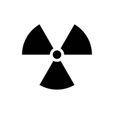 Radyoaktif tehdit işareti. Tehlikeli radyasyonun siyah sembolü