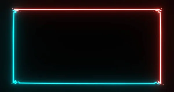 Lazer Işınları Şablonlu Neon Siber Çerçeve Parlayan Karanlık Siber Punk — Stok fotoğraf