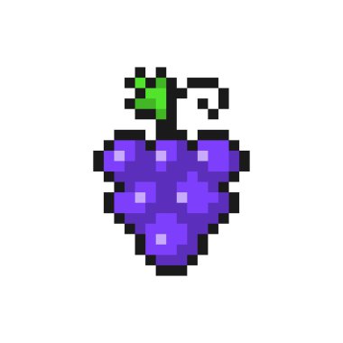 Mor piksel üzümler. Kesik siyah saplı olgun böğürtlenler