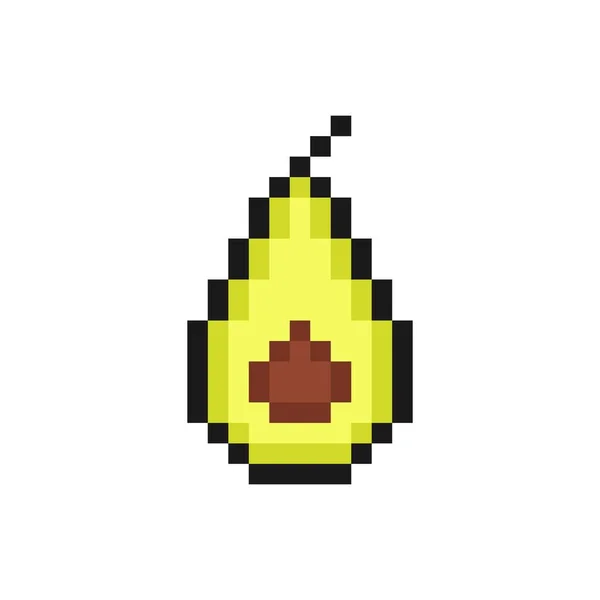 Pixel Die Hälfte Der Reifen Avocado Grünes Gemüse Mit Braunem — Stockvektor