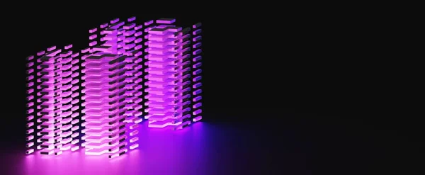 Futuristic Server Neon Lights Background Creation Storage Cyber Information Digital —  Fotos de Stock
