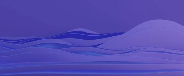 Purple Abstract Wave Lines Curved Blue Tsunami Paper Cut Render —  Fotos de Stock