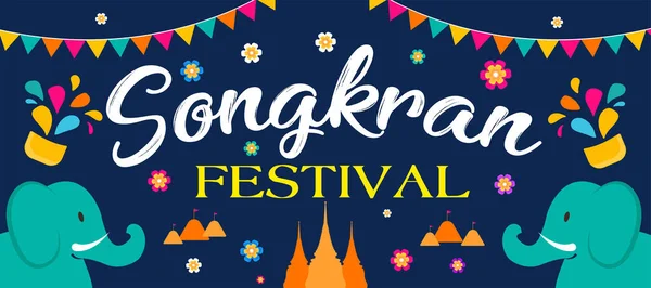 Festival Songkran Tailandia Este Diseño Banners Verano Fondo Azul Salpicadura Vector De Stock