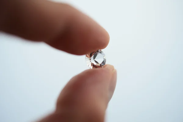 Holding up a Single Diamond — Stock Photo, Image