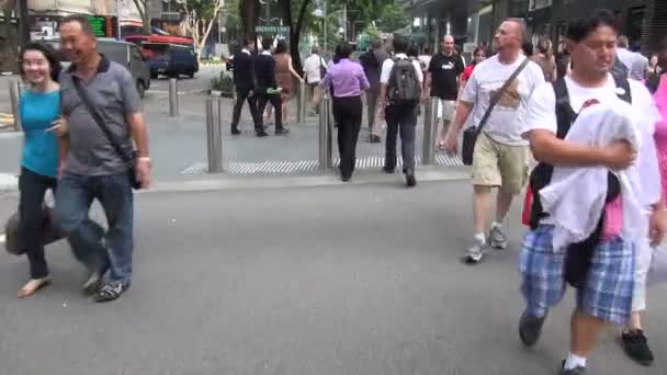 První osoba pohled podél ulice orchard road, Singapur — Stock video