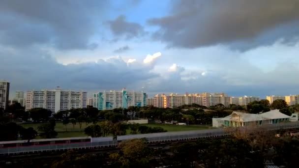Timelapse Singapore Bairro Ásia Habitação Edifícios Casas Mrt Pista Vida — Vídeo de Stock