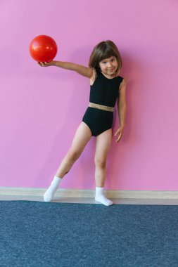 Future champion in rhythmic gymnastics. Childrens sports competitions. Childrens training