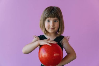 Future champion in rhythmic gymnastics. Childrens sports competitions. Childrens training