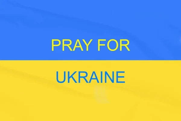 Poster di guerra ucraino. Pregate per l'Ucraina. Fermare la guerra in Ucraina — Foto Stock
