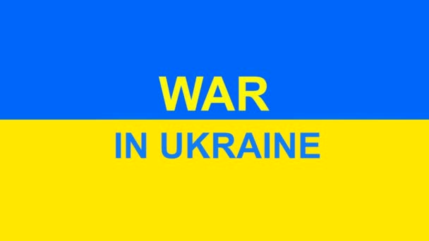 Plakat zum Ukraine-Krieg. Krieg in der Ukraine, Blut tropft auf die Fahne — Stockvideo