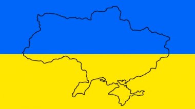 Mariupol düşman haritasında. Ukrayna 'nın yakın plan haritası. Ukrayna haritası. Ukrayna ana hatları