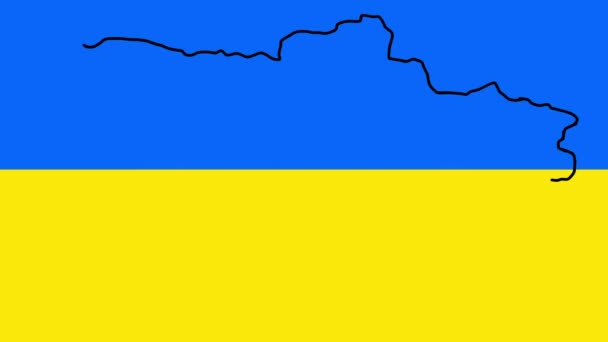 Ukraina karta skiss illustration handritad animation. Animerad närbild karta över Ukraina. Karta över Ukraina. Huvuddrag för Ukraina — Stockvideo