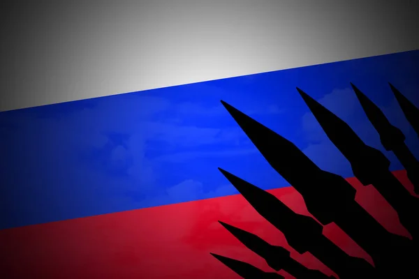 Rus bayrağında roket siluetleri. Rusya-Ukrayna krizi, çatışma