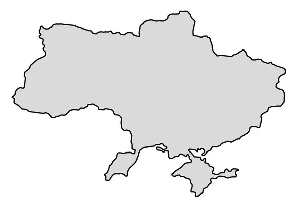 Grå karta över Ukraina på en vit bakgrund närbild. Sammanfattning av Ukraina — Stockfoto