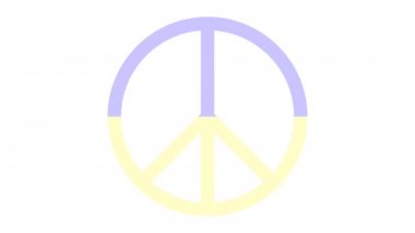 Mavi sarı barış simgesi. Ukrayna animasyonunda barış. Düz basit resim grafiği