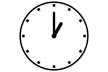 Beyaz arka planda yalıtılmış siyah saat simgesi