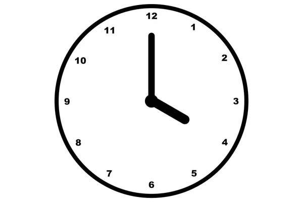 Icono Reloj Negro Aislado Sobre Fondo Blancoicono Reloj Negro Aislado — Foto de Stock