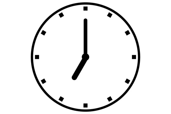 Schwarzes Uhr Symbol Isoliert Auf Weißem Hintergrund — Stockfoto