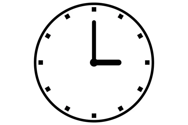 Icono Reloj Negro Aislado Sobre Fondo Blanco —  Fotos de Stock