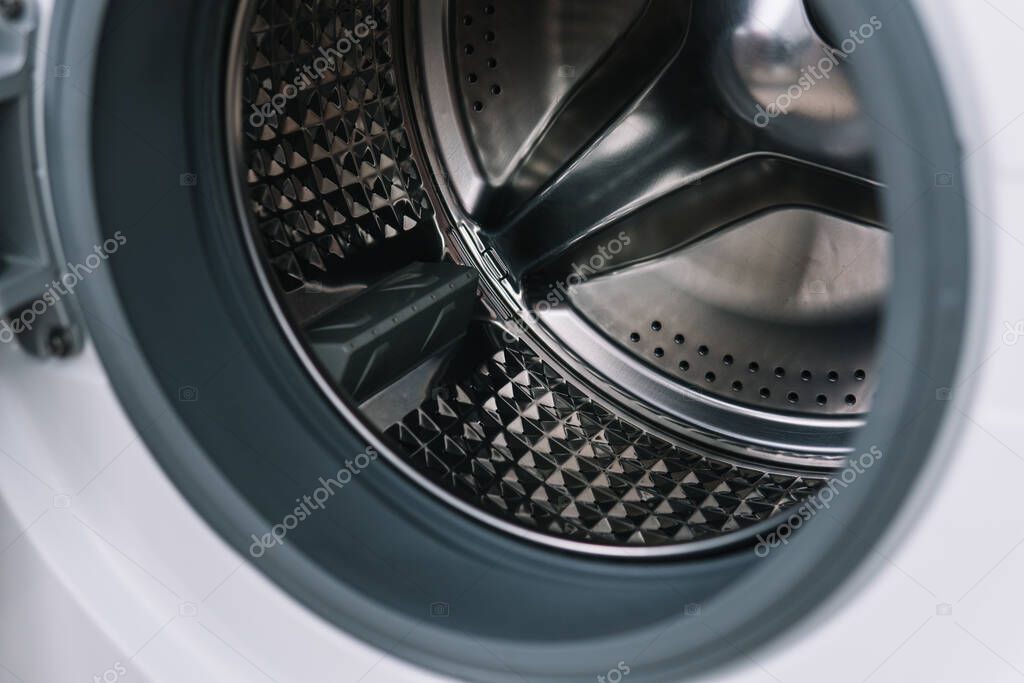 Washing dryer machine inside view of a drum