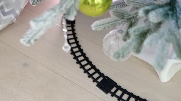 Christmas Train Traveling Christmas Tree Gift Bag — Stock videók