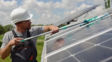 Cleaning solar panel in solar power plant