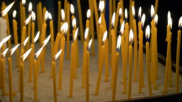 Fire Candles Iconostasis Christian Church — Stock video