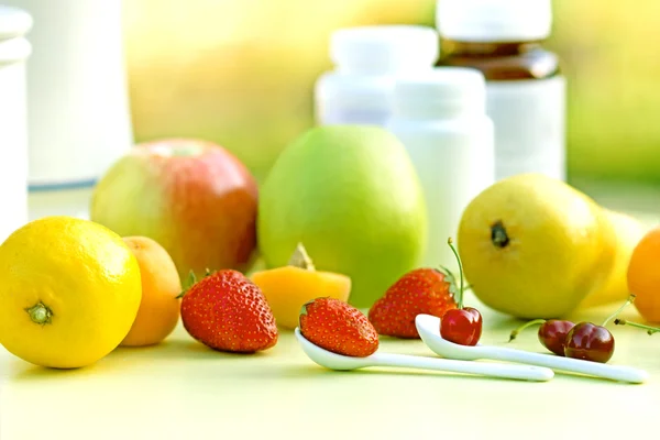 Natural vitamins - fresh organic fruits — Stock Photo, Image