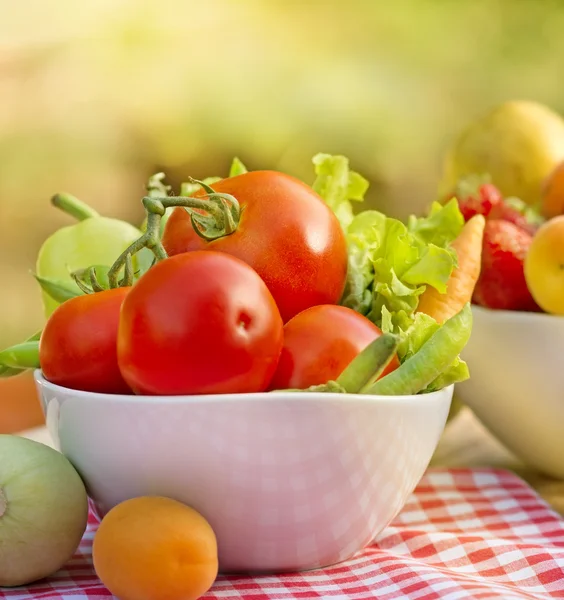 Ekologiska frukter och grönsaker — Stockfoto